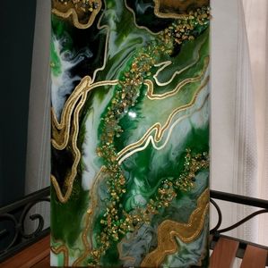 Envy green geode wall art